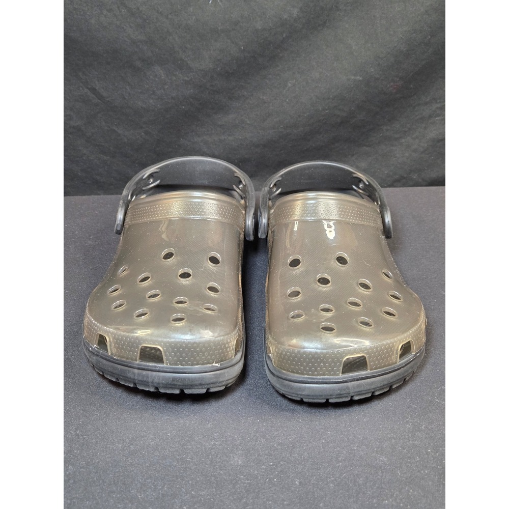 Crocs Classic Translucent Clogs Black Women 7 Men 5 Water Shoes 206908-001 - Picture 5 of 9